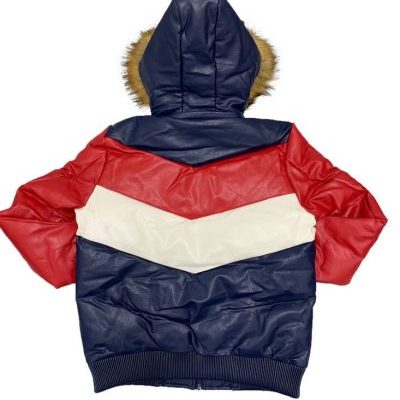Multicolored Fur Hooded Puffer Jacket