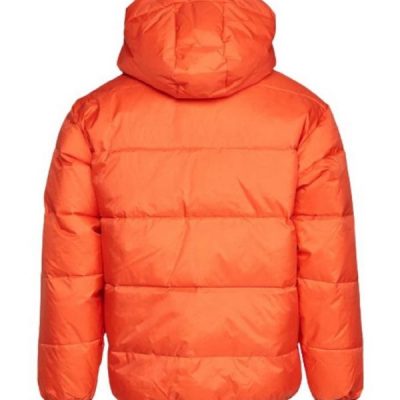 Orange Poly Puffer Hooded Jacket
