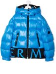Pervin Logo-Trim Padded Blue Jacket
