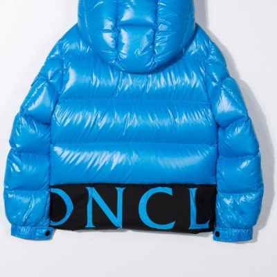 Pervin Logo-Trim Padded Blue Nylon Jacket