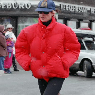 Princess Diana Red Puffer Jacket