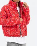 Red Bandana Puffer Jacket