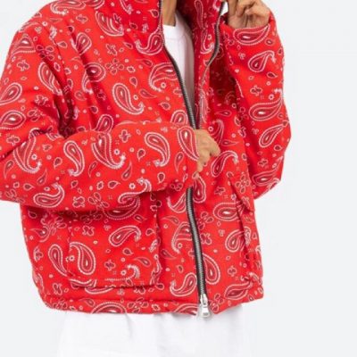 Red Bandana Puffer Jackets