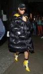Rihanna Long Puffer Black Coats