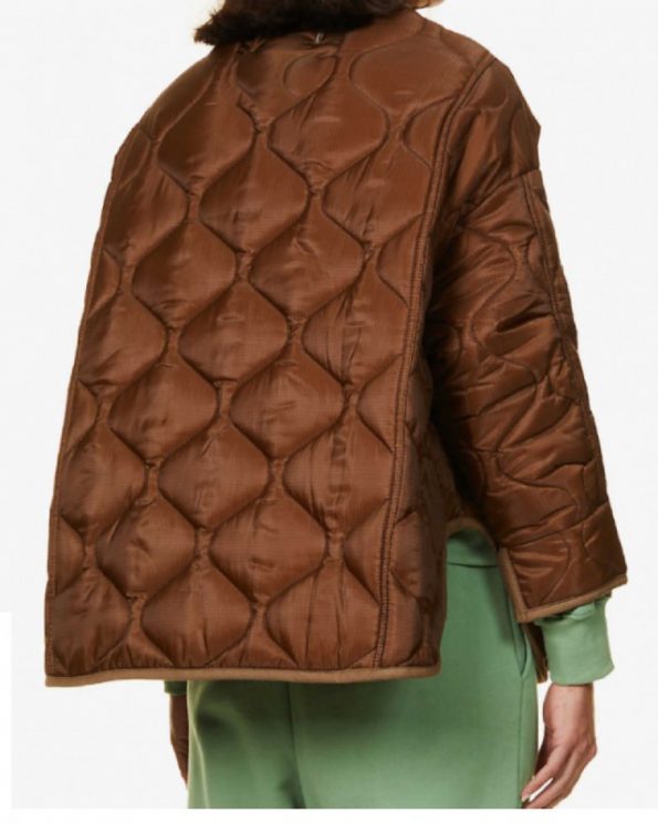 Teddy Quilted Brown Shell Jacket