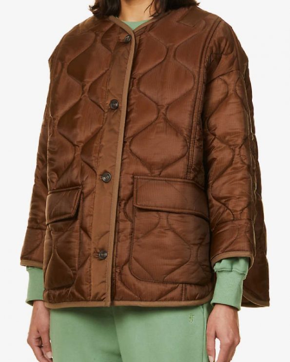 Teddy Quilted Shell Brown Jacket