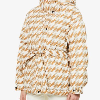 Women Oversized Parka II Houndstooth Shell-Down Jacket