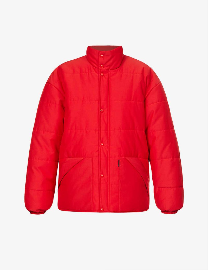 Branded high-neck woven jacket