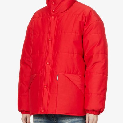 Branded high-neck woven jacket