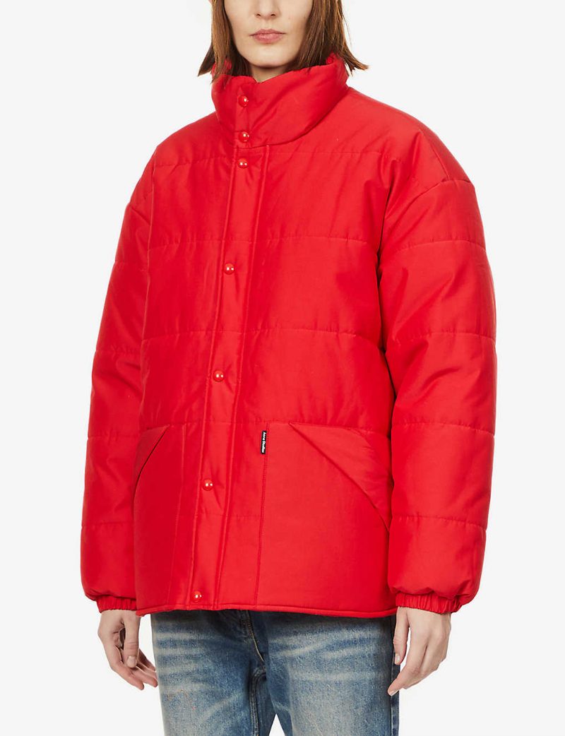 Branded high-neck woven jacket
