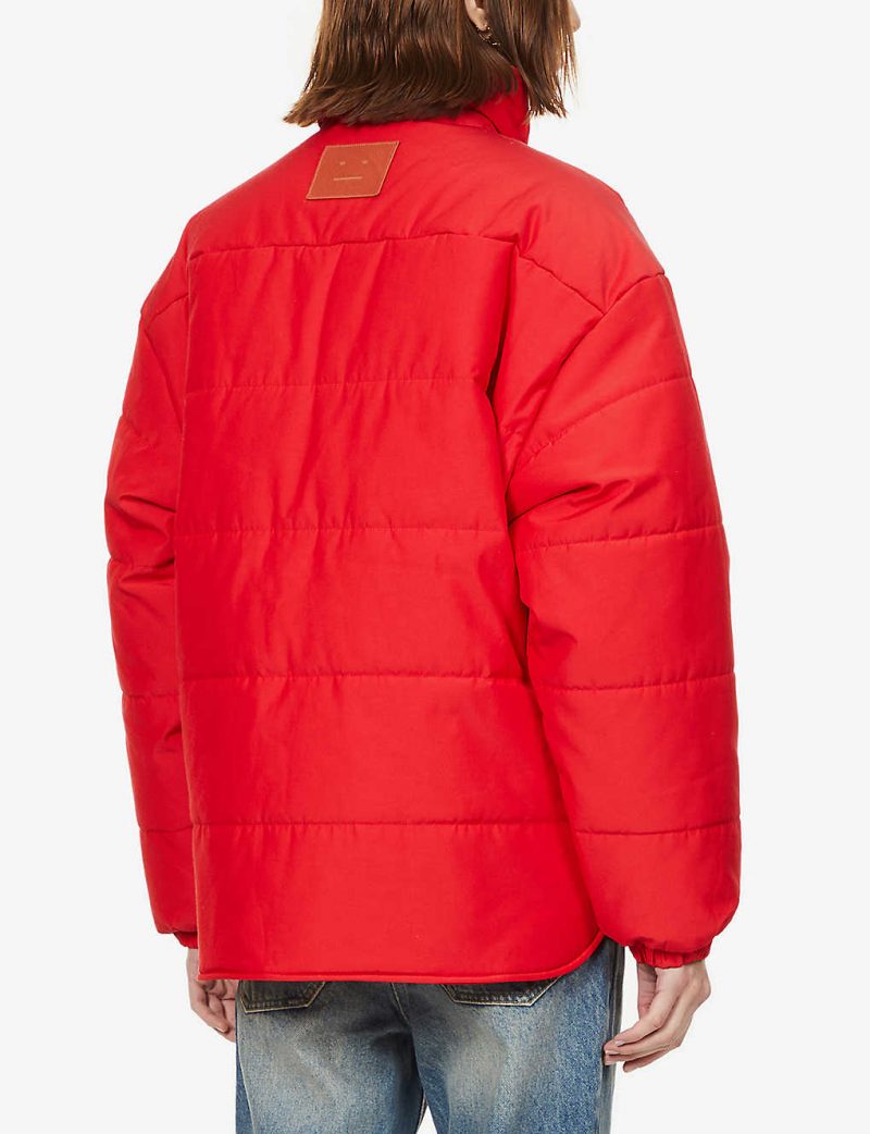 Branded high-neck woven jacket