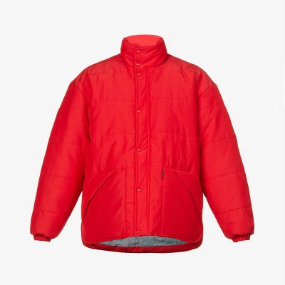 Quilted funnel-neck shell puffer jacket