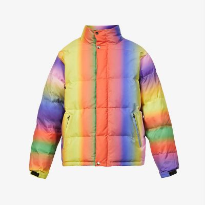 Gradient quilted shell puffer jacket