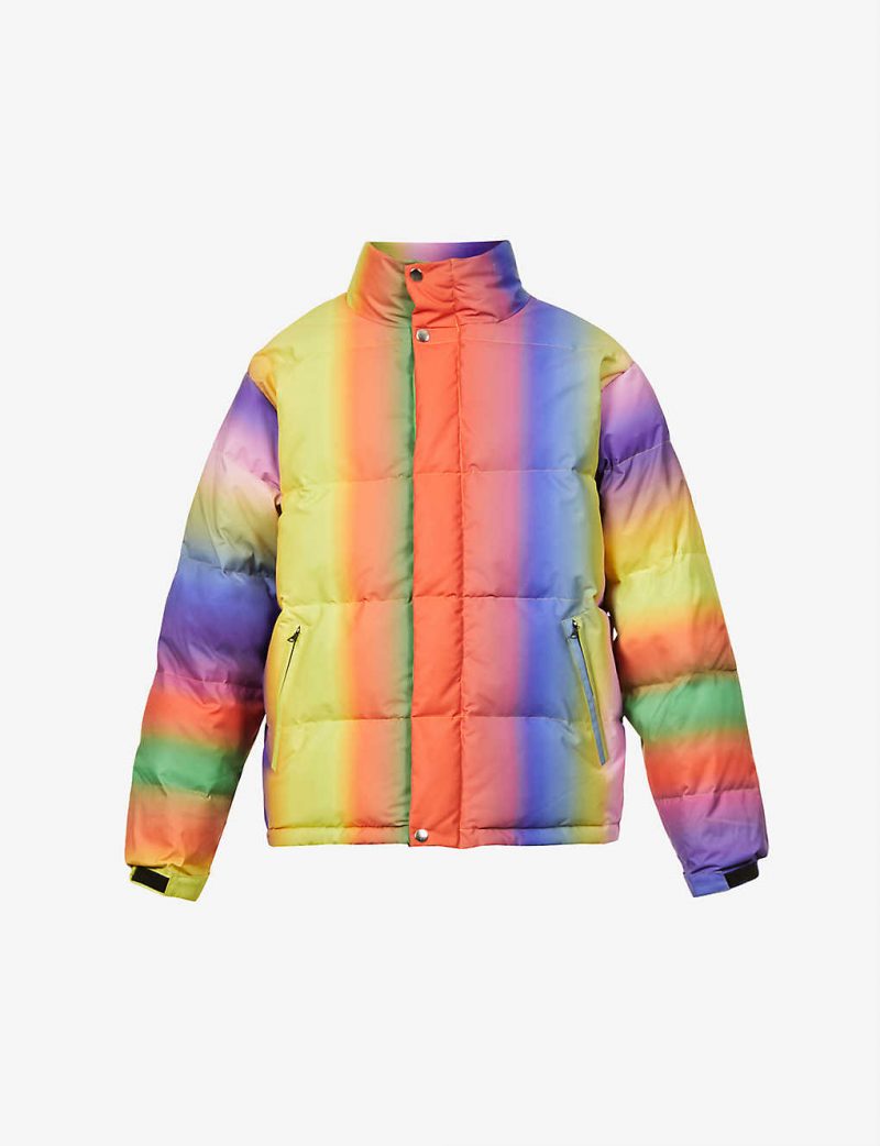 Gradient quilted shell puffer jacket