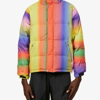 Gradient quilted shell puffer jacket