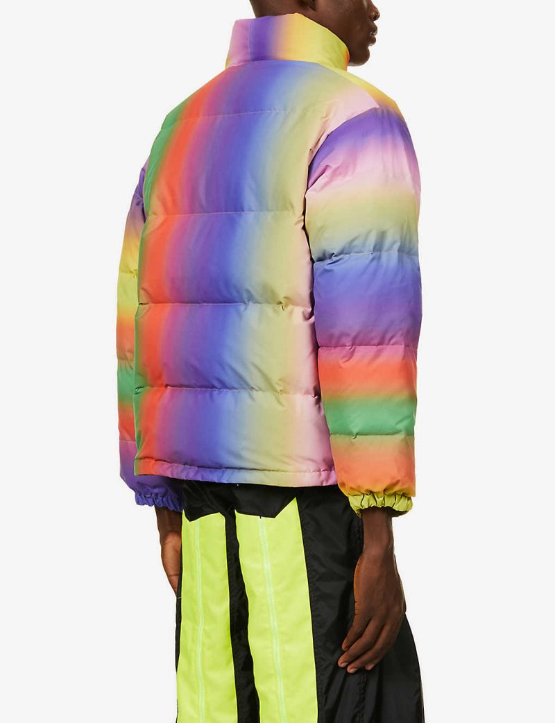 Gradient quilted shell puffer jacket