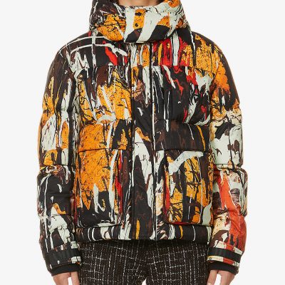 Splatter shell-down puffer jacket