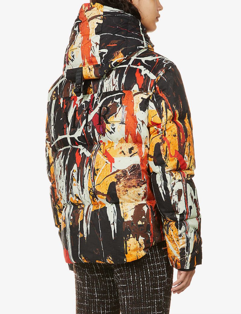 Splatter shell-down puffer jacket