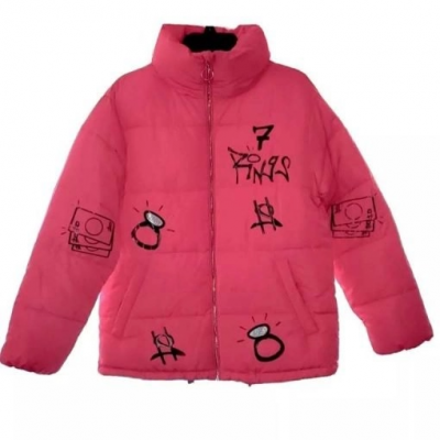 Ariana Grande 7 Rings Pink Puffer Jacket