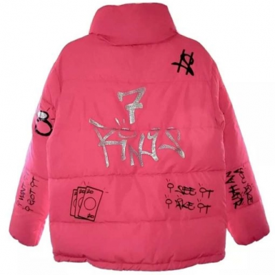 Ariana Grande 7 Rings Pink Puffer Jacket