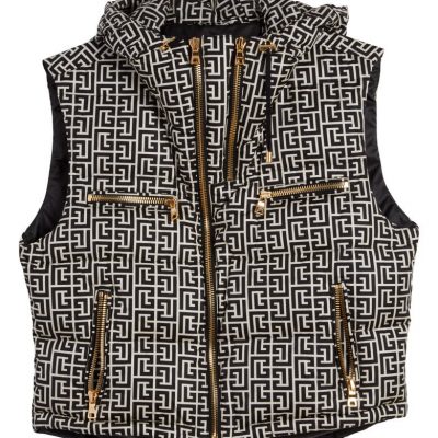 Logo Monogram Quilted Puffer Vest BALMAIN