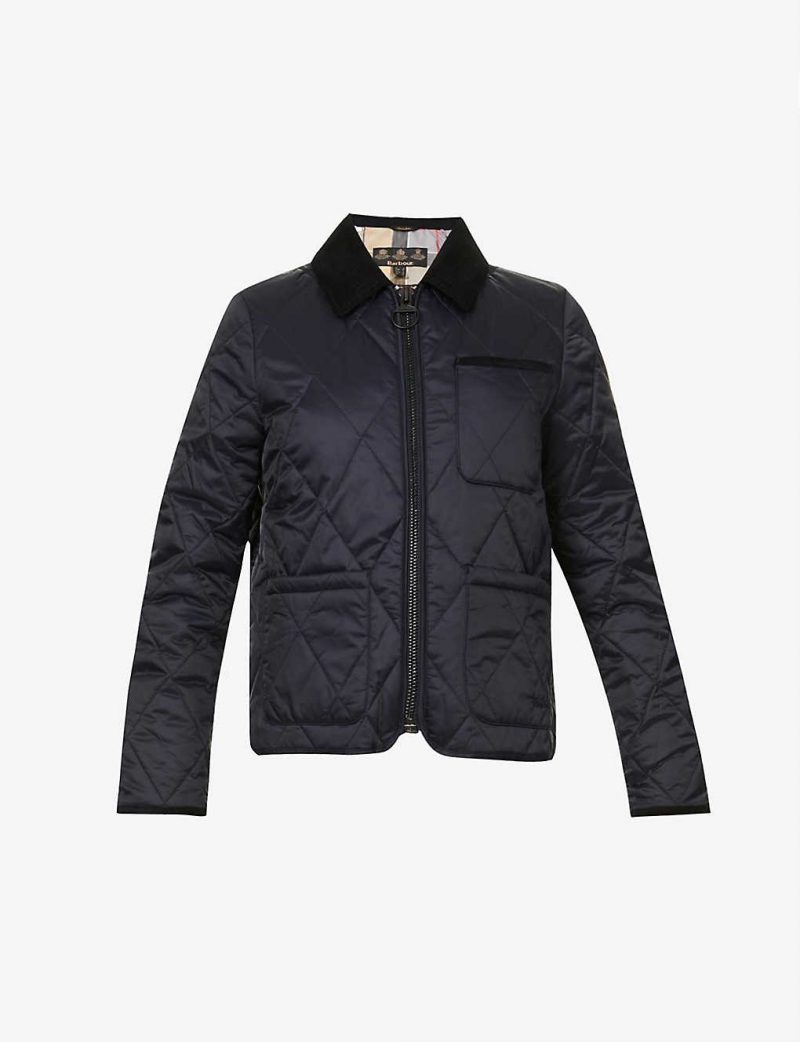 Linhope Quilt logo-embroidered shell jacket