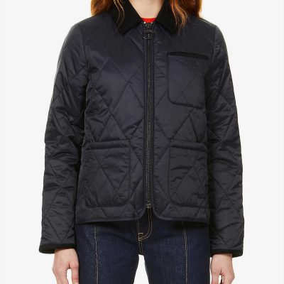 Linhope Quilt logo-embroidered shell jacket