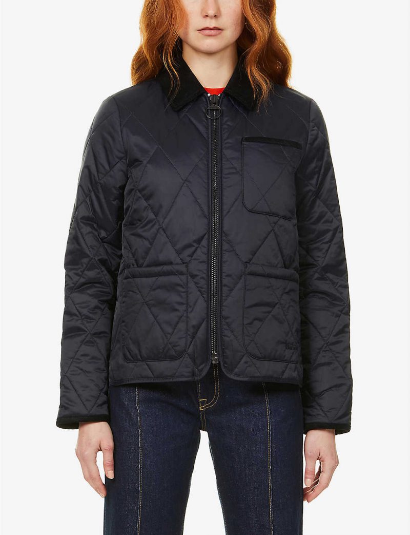 Linhope Quilt logo-embroidered shell jacket