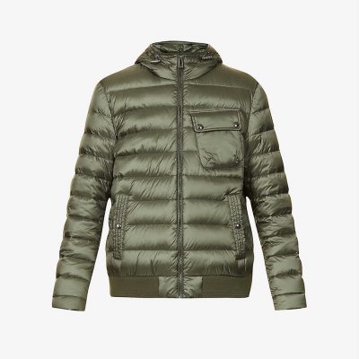 Hooded padded shell-down jacket