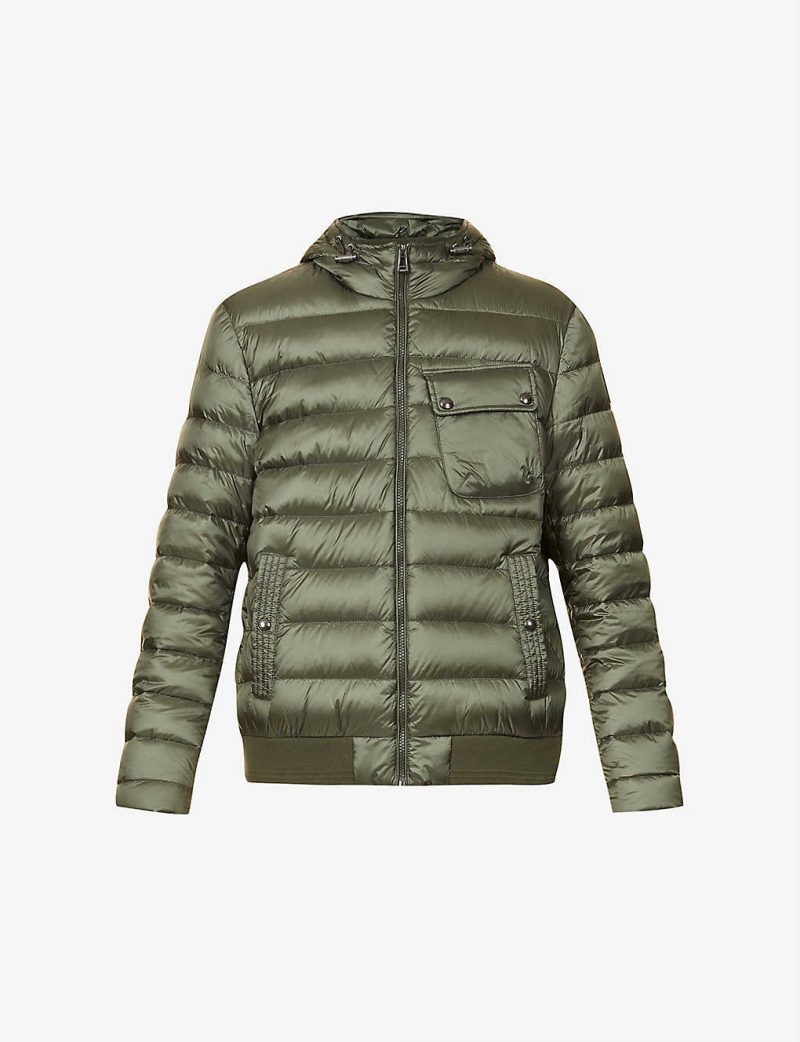 Hooded padded shell-down jacket