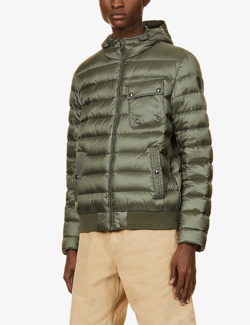 Hooded padded shell-down jacket