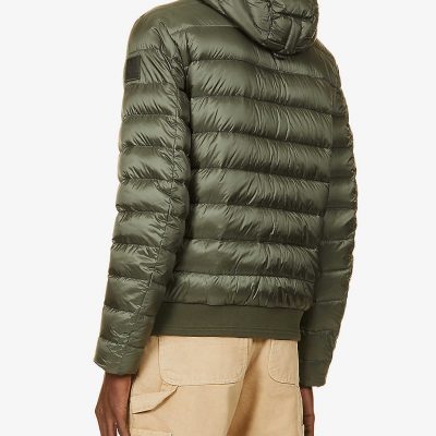 Hooded padded shell-down jacket