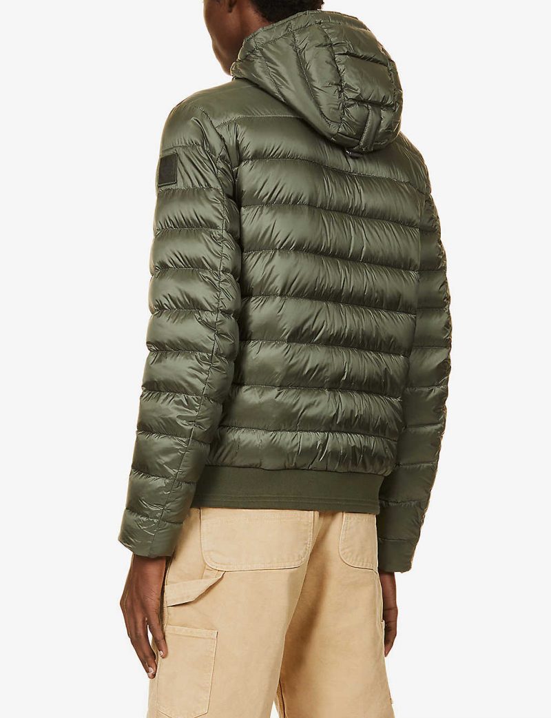 Hooded padded shell-down jacket