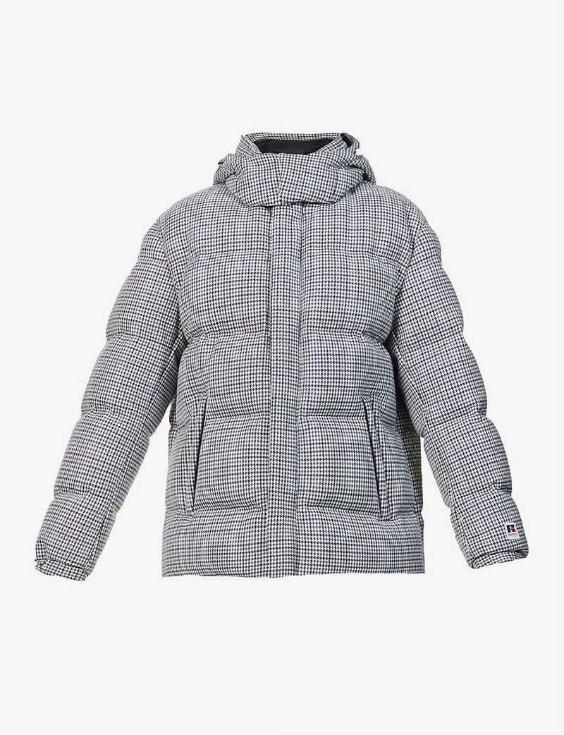 BOSS x Russell Athletic logo-print woven-down coat