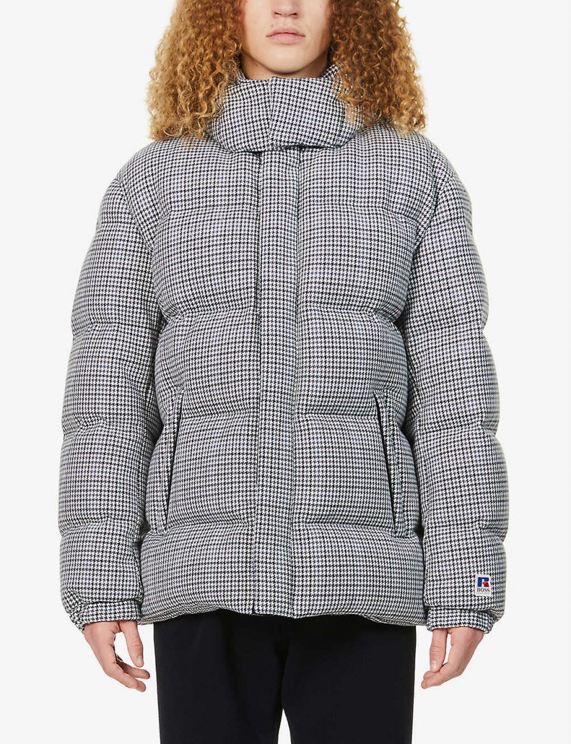 BOSS x Russell Athletic logo-print woven-down coat