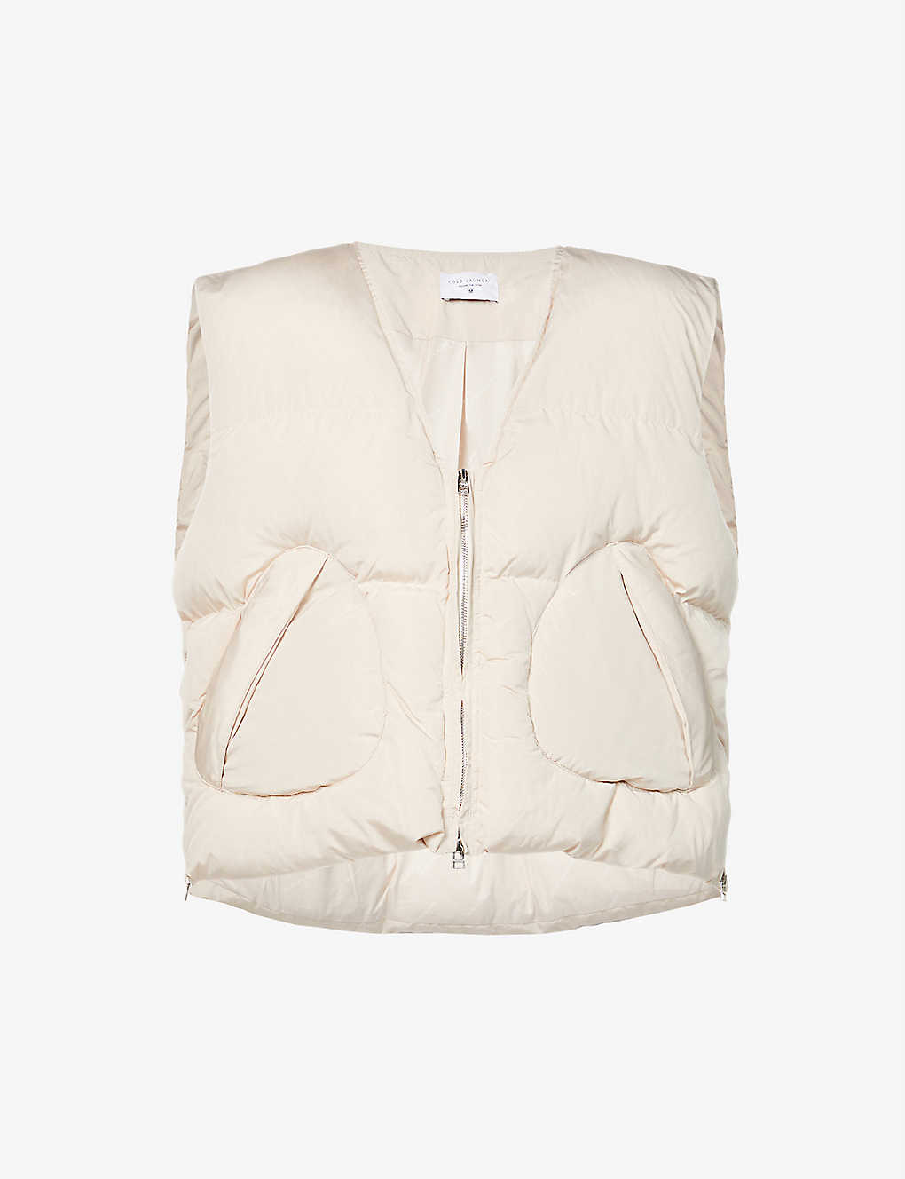 Padded V Neck Shell Gilet Vest | The Puffer Jackets