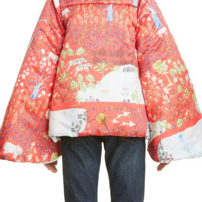 Galactic Fever Dream Print Short Puffer Jacket DAUPHINETTE