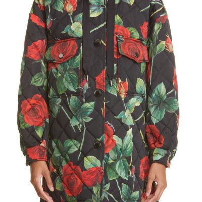 Print Nylon Reversible Puffer Coat DOLCE&GABBANA