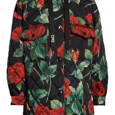 Print Nylon Reversible Puffer Coat DOLCE&GABBANA