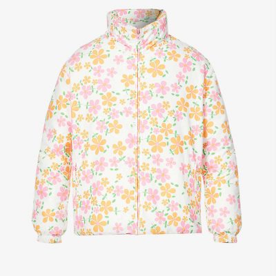 Floral-print reversible shell jacket