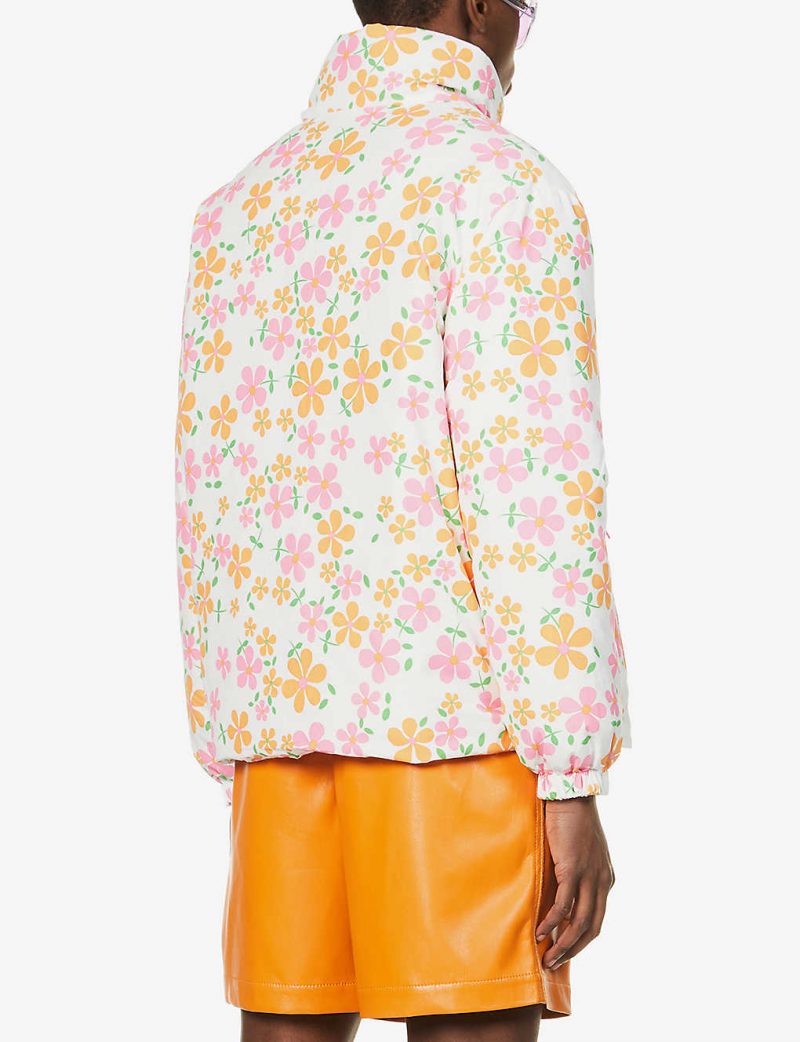 Floral-print reversible shell jacket