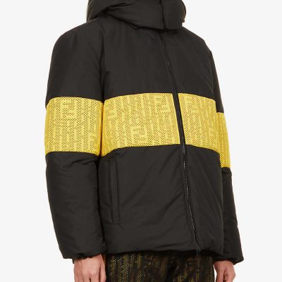 Rain logo-print shell-down hooded jacket