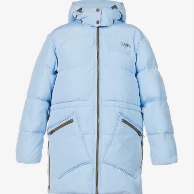 Logo-print oversized recycled-polyester puffer jacket
