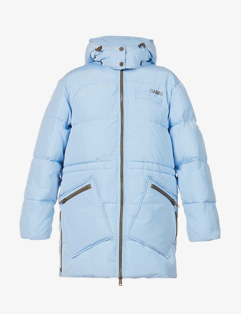 Logo-print oversized recycled-polyester puffer jacket