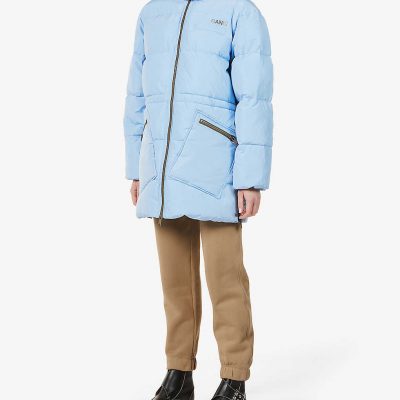 Logo-print oversized recycled-polyester puffer jacket