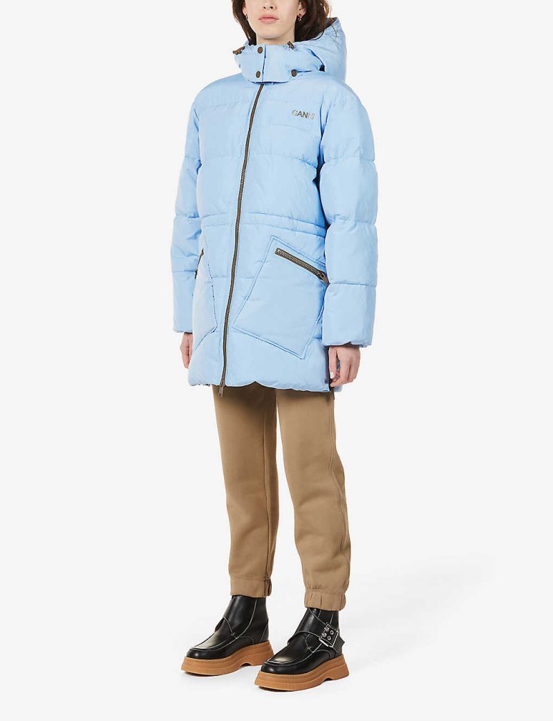 Logo-print oversized recycled-polyester puffer jacket