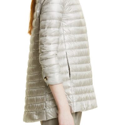 Rossella Water Repellent High/Low A-Line Down Puffer Jacket HERNO