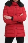 Hooded Puffer With Fur Trim Coat