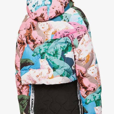 KHRISJOY x KENZO cropped graphic-print shell-down jacket