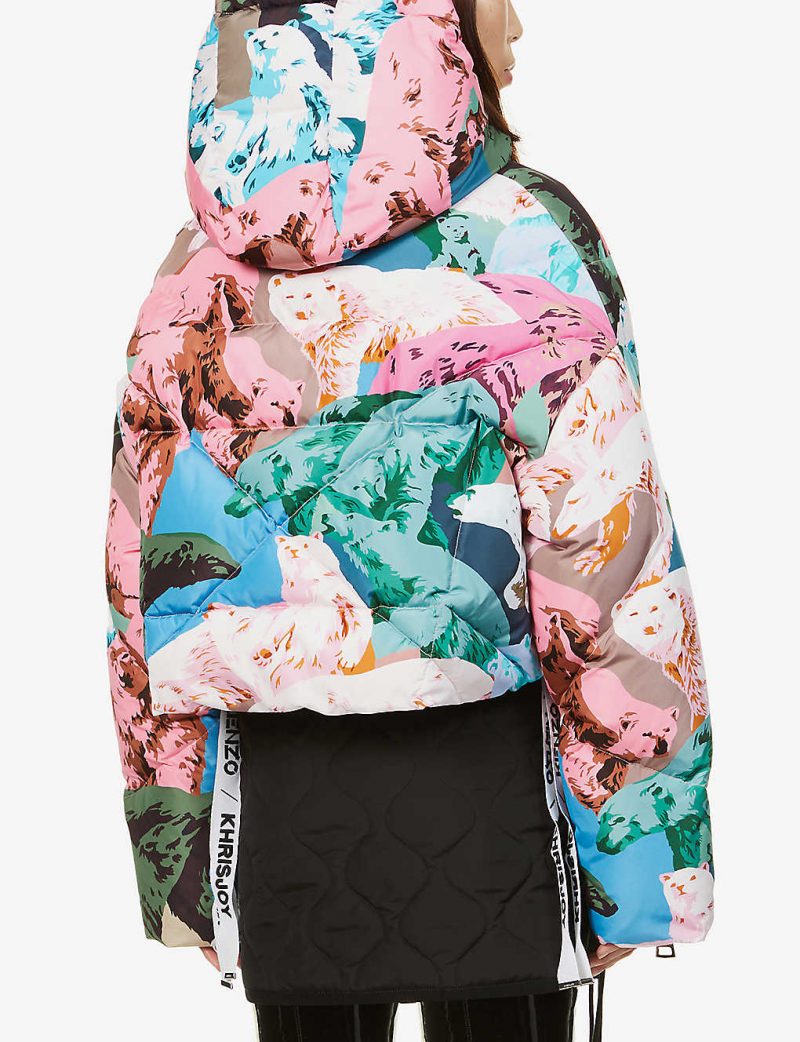 KHRISJOY x KENZO cropped graphic-print shell-down jacket